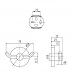 Крючок для полотенец Villeroy&Boch Elements TVA151012 двойной Крючок для полотенец Villeroy&Boch Elements TVA151012 двойной